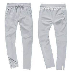 Ten Thousand Men's Interval Jogger Pant Large Nylon Stretch Light Gray Cuff Zips